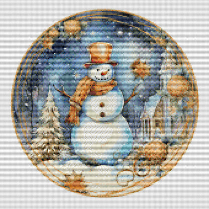 Snowman - 18CT Stamped Cross Stitch 30*30CM