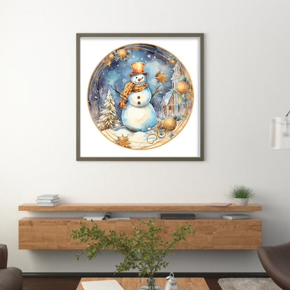 Snowman - 18CT Stamped Cross Stitch 30*30CM