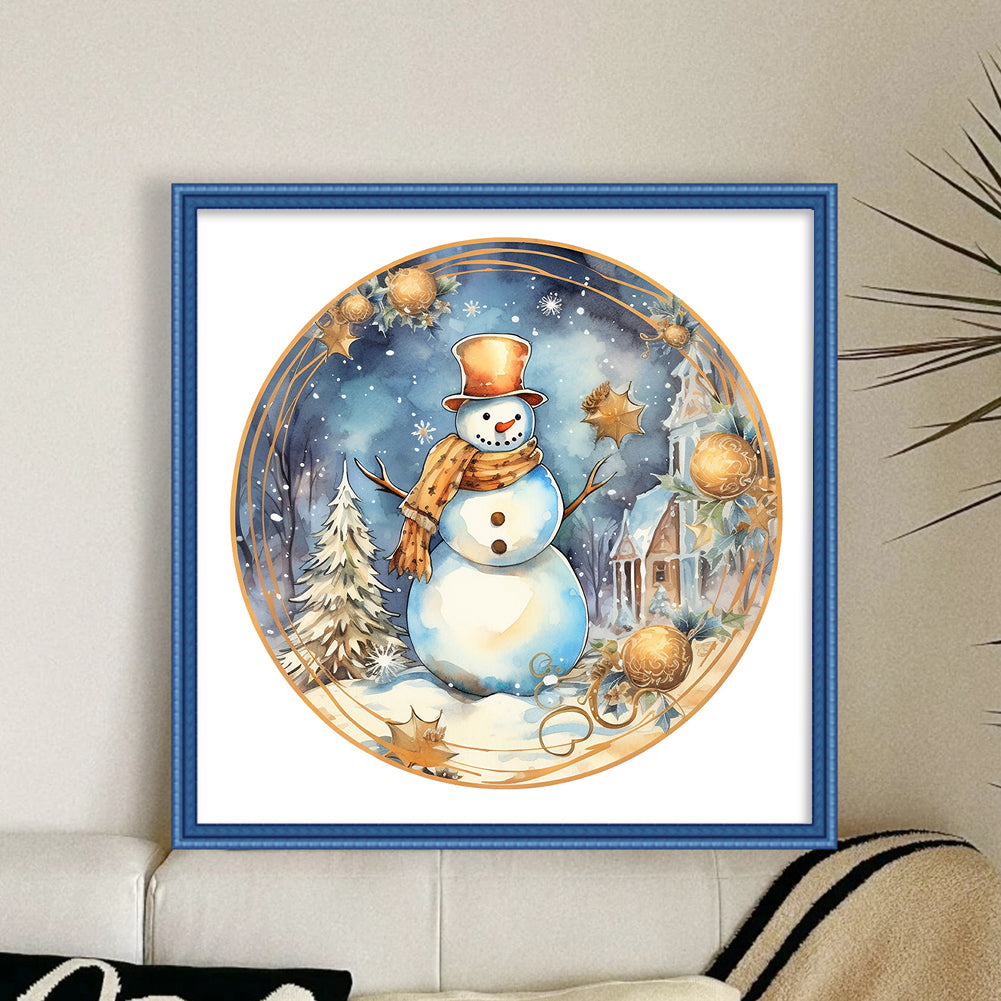 Snowman - 18CT Stamped Cross Stitch 30*30CM