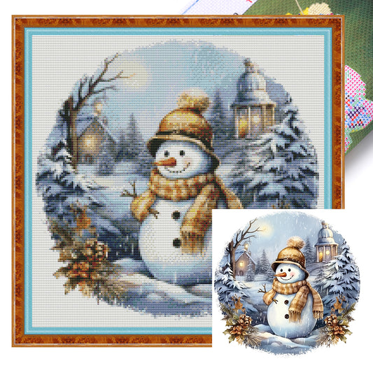 Snowman - 18CT Stamped Cross Stitch 30*30CM