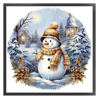 Snowman - 18CT Stamped Cross Stitch 30*30CM