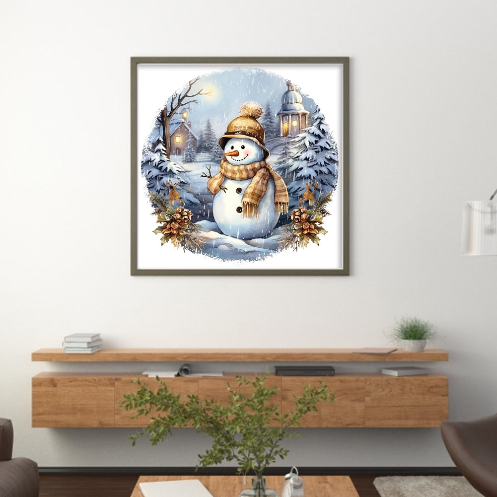 Snowman - 18CT Stamped Cross Stitch 30*30CM