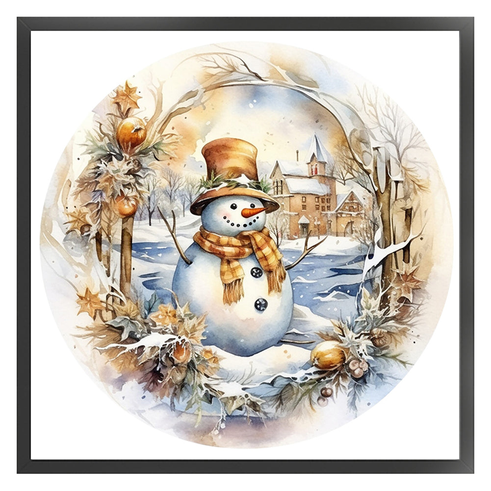 Snowman - 18CT Stamped Cross Stitch 30*30CM