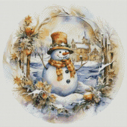 Snowman - 18CT Stamped Cross Stitch 30*30CM