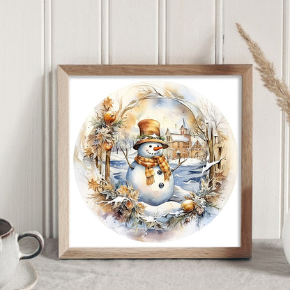 Snowman - 18CT Stamped Cross Stitch 30*30CM