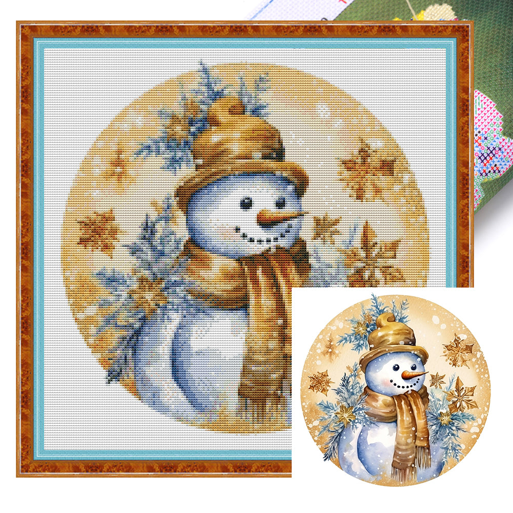 Snowman - 18CT Stamped Cross Stitch 30*30CM