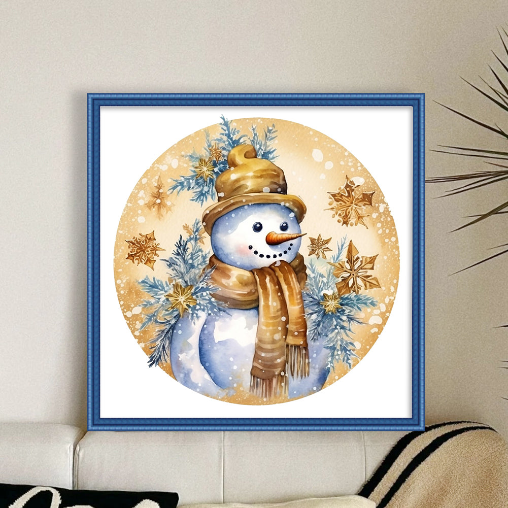 Snowman - 18CT Stamped Cross Stitch 30*30CM