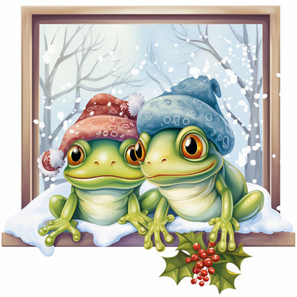 Christmas Frog - 18CT Stamped Cross Stitch 30*30CM