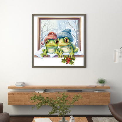 Christmas Frog - 18CT Stamped Cross Stitch 30*30CM