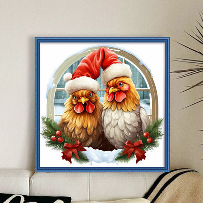 Christmas Chick - 18CT Stamped Cross Stitch 30*30CM