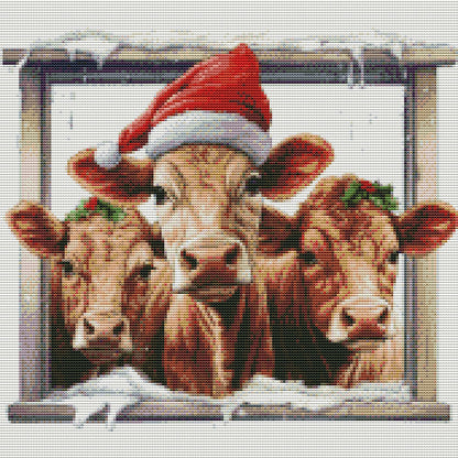 Christmas Yak - 18CT Stamped Cross Stitch 30*30CM