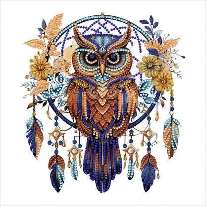 Owl Dream Catcher - Special Shaped Drill Diamond Painting 30*30CM