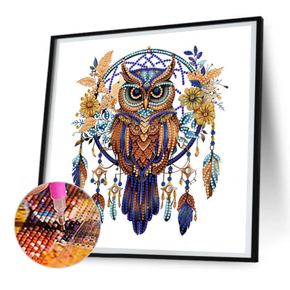 Owl Dream Catcher - Special Shaped Drill Diamond Painting 30*30CM