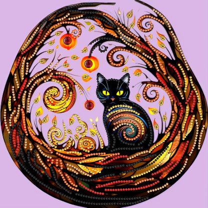 Black Cat - Special Shaped Drill Diamond Painting 30*30CM