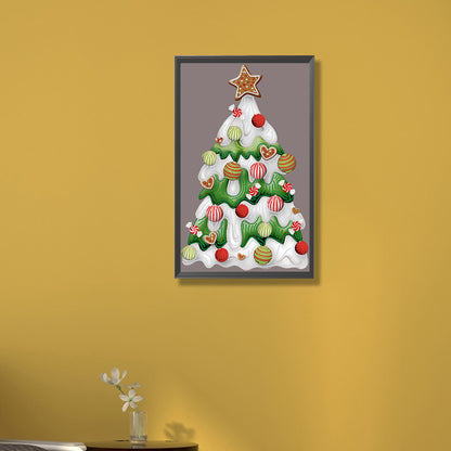 Winter Landscape Christmas Tree - Special Shaped Drill Diamond Painting 30*50CM