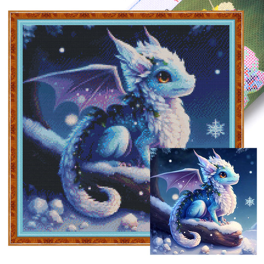 Winter Pterosaur - 18CT Stamped Cross Stitch 30*30CM