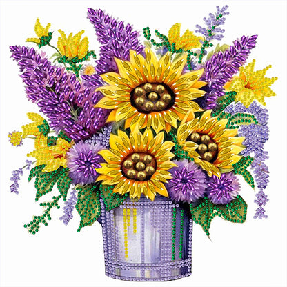 Sunflower Lavender - Special Shaped Drill Diamond Painting 30*30CM