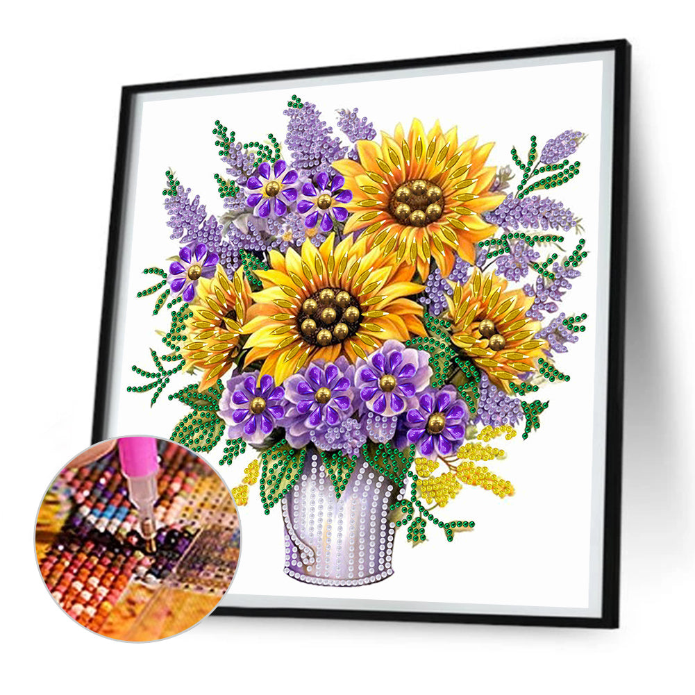 Sunflower Lavender - Special Shaped Drill Diamond Painting 30*30CM