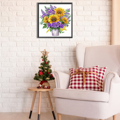 Sunflower Lavender - Special Shaped Drill Diamond Painting 30*30CM