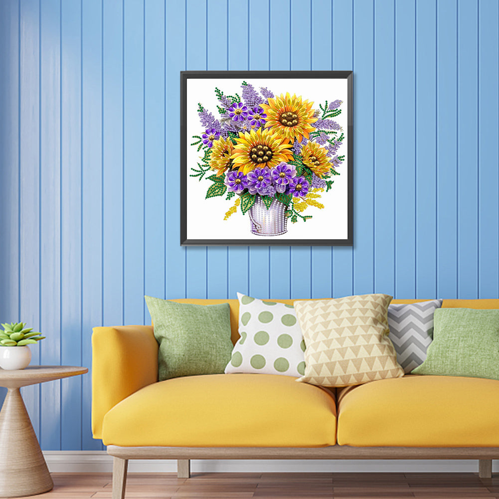 Sunflower Lavender - Special Shaped Drill Diamond Painting 30*30CM