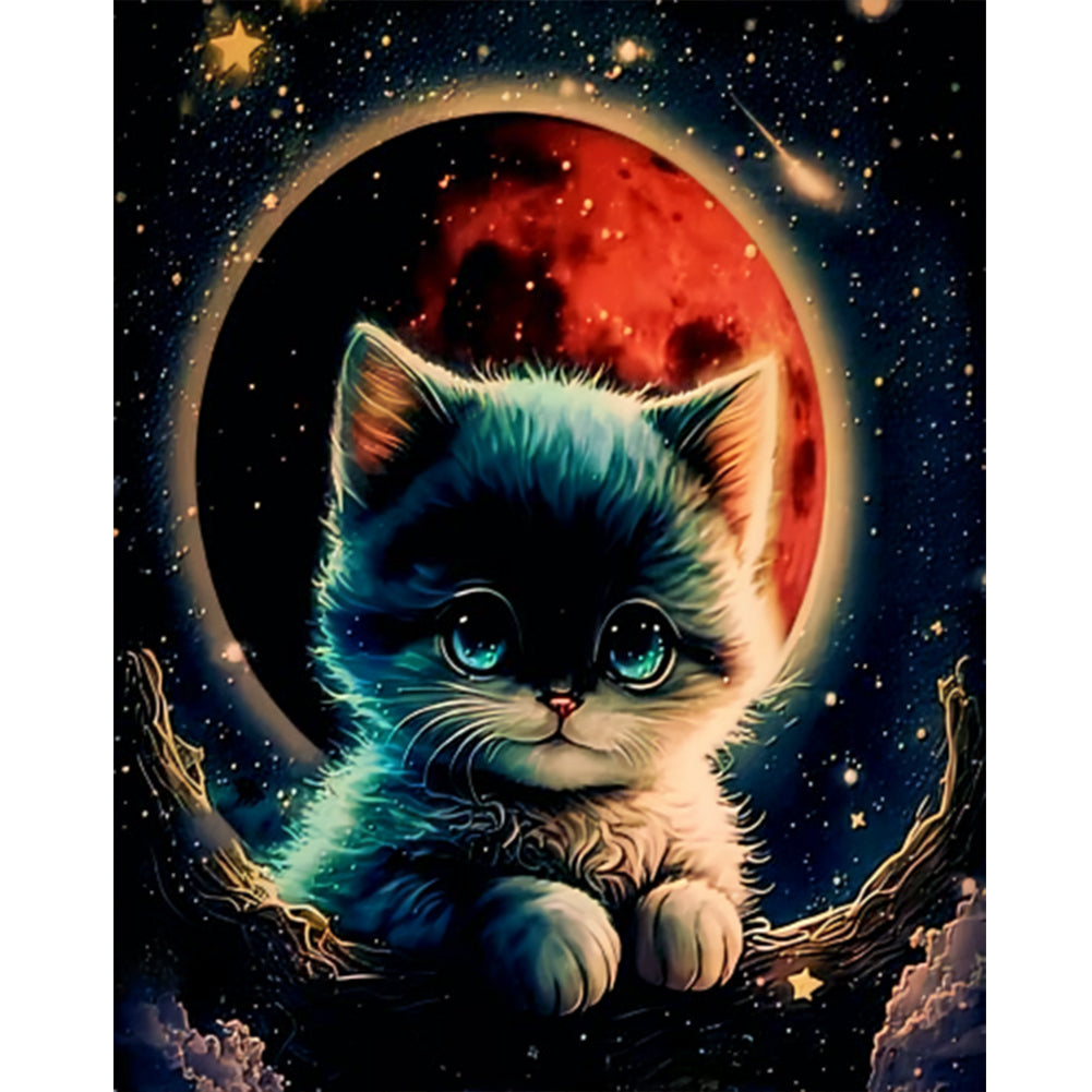 Cat - Full Round Drill Diamond Painting 40*50CM