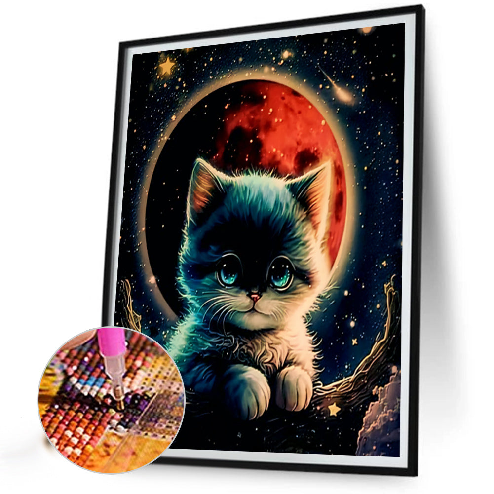 Cat - Full Round Drill Diamond Painting 40*50CM