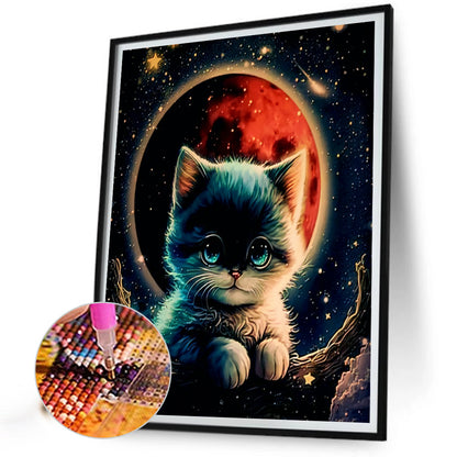 Cat - Full Round Drill Diamond Painting 40*50CM