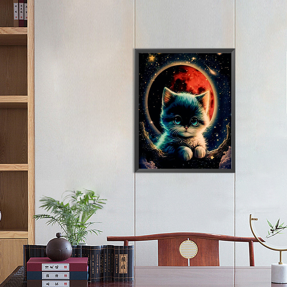 Cat - Full Round Drill Diamond Painting 40*50CM