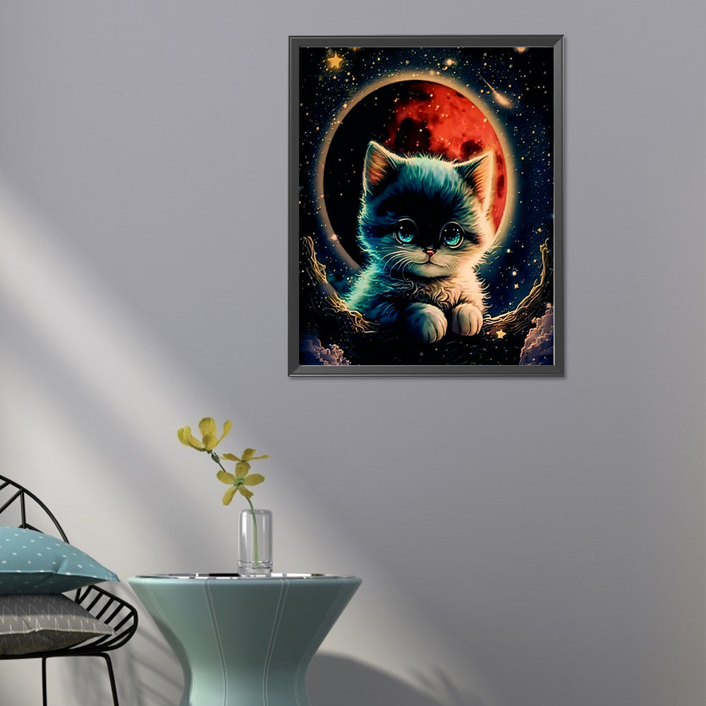 Cat - Full Round Drill Diamond Painting 40*50CM