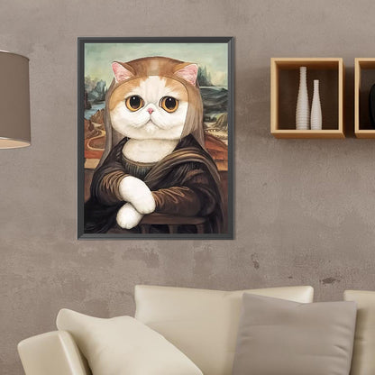 Cat Na Lisa - Full Round Drill Diamond Painting 30*40CM