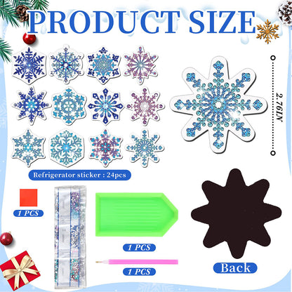 12PCS Diamond Painting Magnets Refrigerator for Adult Kid Fridge Car (Snowflake)