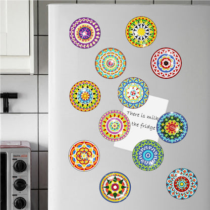 12PCS Diamond Painting Magnets Refrigerator for Adult Kid Fridge Car (Mandala)