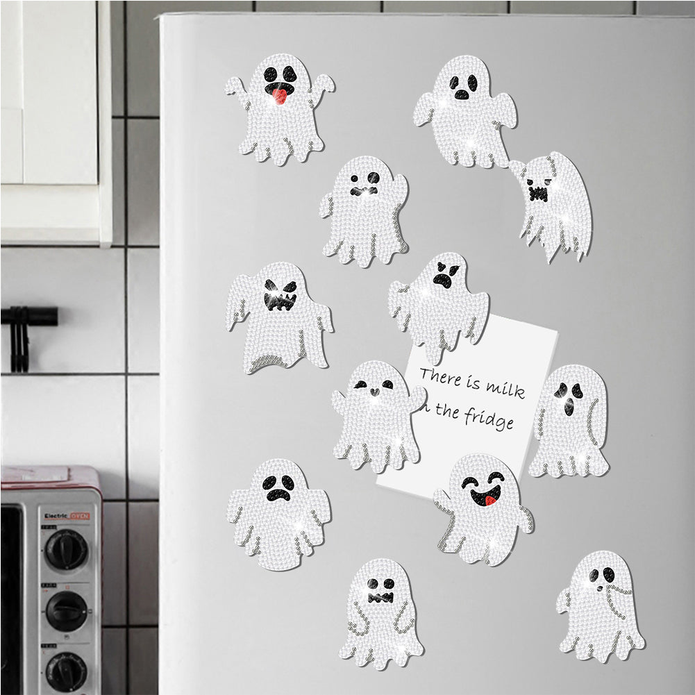 12PCS Diamond Painting Magnets Refrigerator for Adults Kids Fridge Car (Ghost)