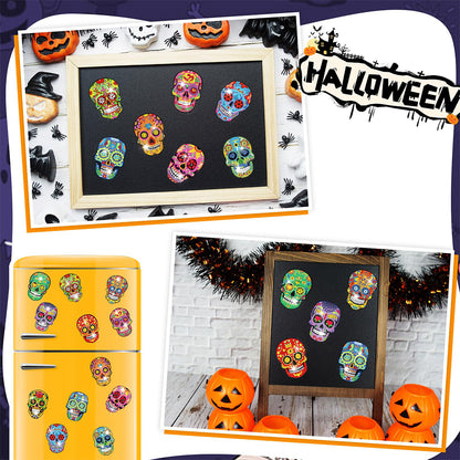 12PCS Diamond Painting Magnets Refrigerator for Adults Kids Fridge Car (Skull)
