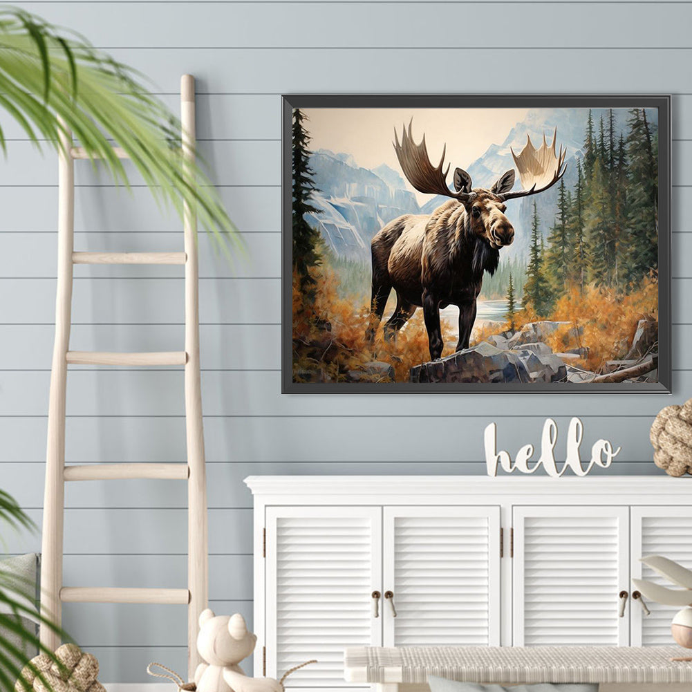 Moose - Full Round Drill Diamond Painting 40*30CM