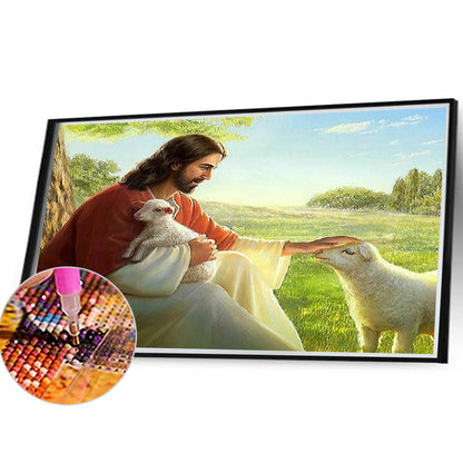 Jesus And Lamb - Full Square Drill Diamond Painting 40*30CM