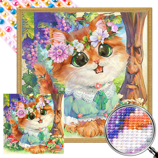 Garland Kitten - Full Round AB Drill Diamond Painting 40*40CM