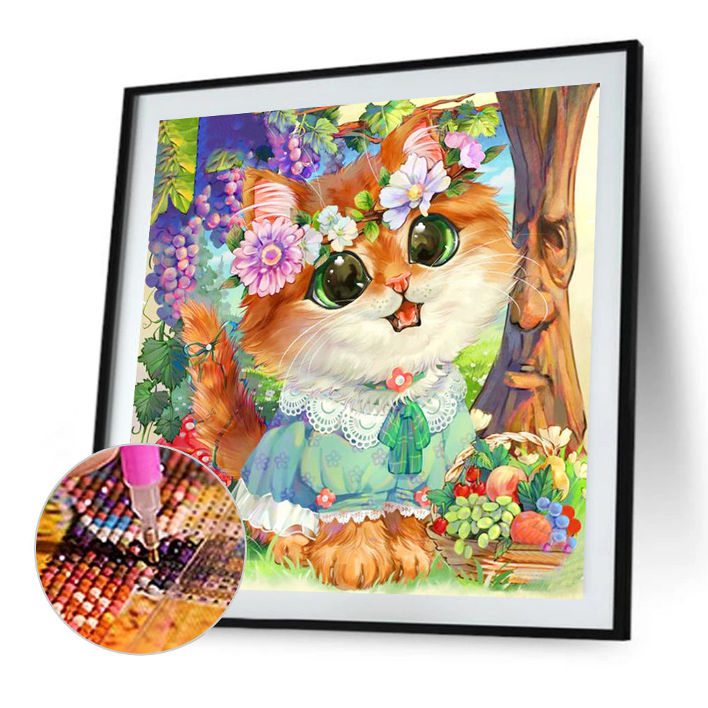 Garland Kitten - Full Round AB Drill Diamond Painting 40*40CM