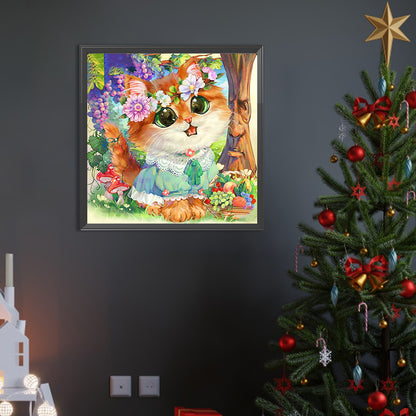 Garland Kitten - Full Round AB Drill Diamond Painting 40*40CM