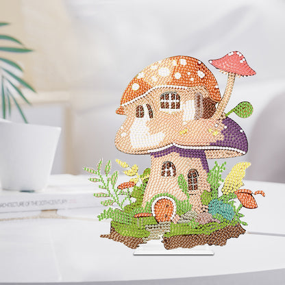 Mushroom House Round Diamond Painting Tabletop Ornaments for Office Decor (#2)