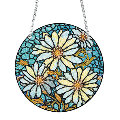 Acrylic Daisy Single-Sided Diamond Art Hanging Pendant for Home Decor 20x20cm