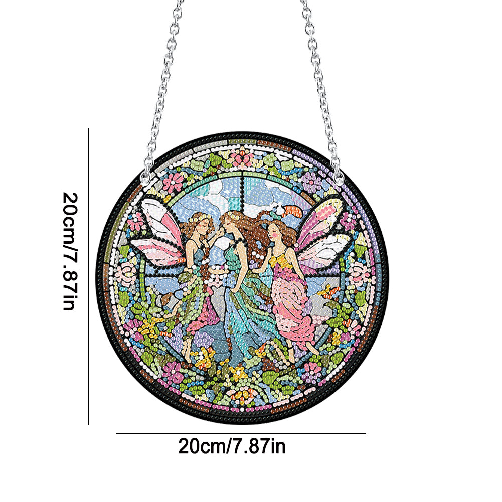 Acrylic Butterfly Elf Single-Sided Diamond Painting Dots Pendant 20x20cm (#2)