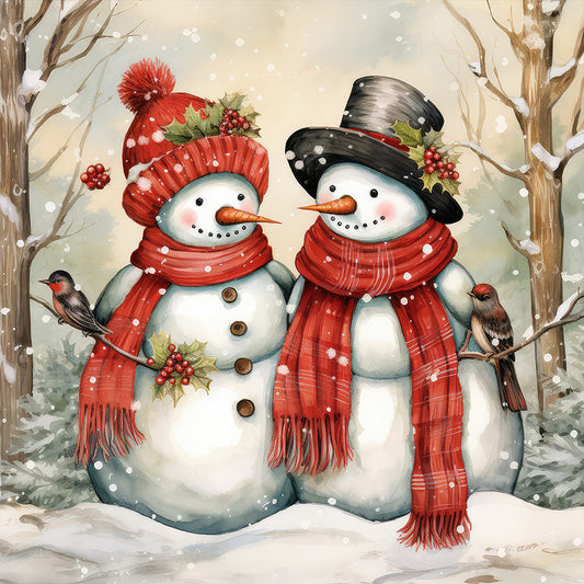 Winter Snowman - Full Round Drill Diamond Painting 30*30CM