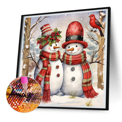 Winter Snowman - Full Round Drill Diamond Painting 30*30CM