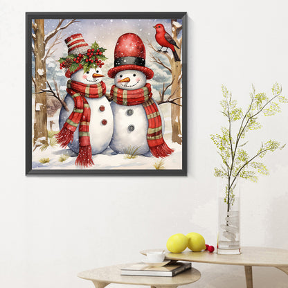 Winter Snowman - Full Round Drill Diamond Painting 30*30CM