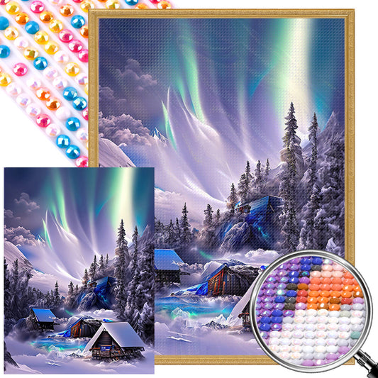 Polar Cabin - Full Round AB Drill Diamond Painting 40*55CM