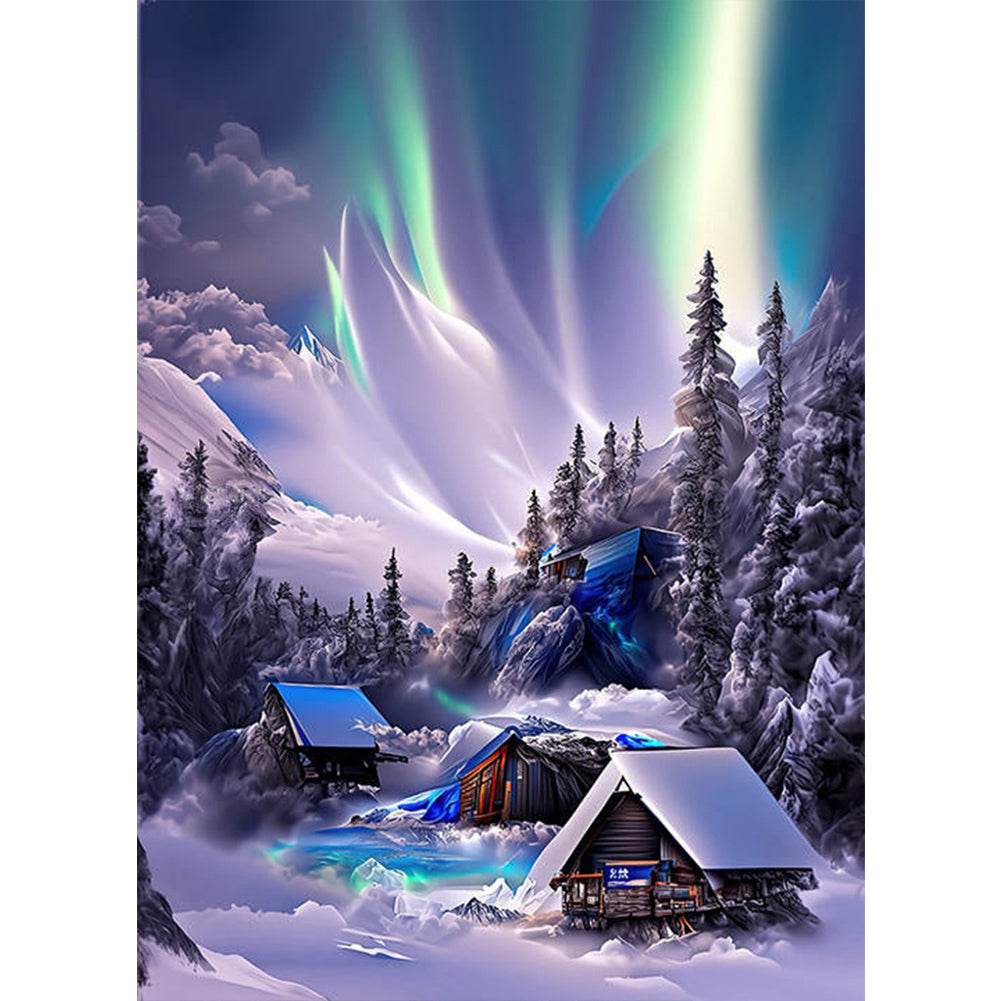 Polar Cabin - Full Round AB Drill Diamond Painting 40*55CM