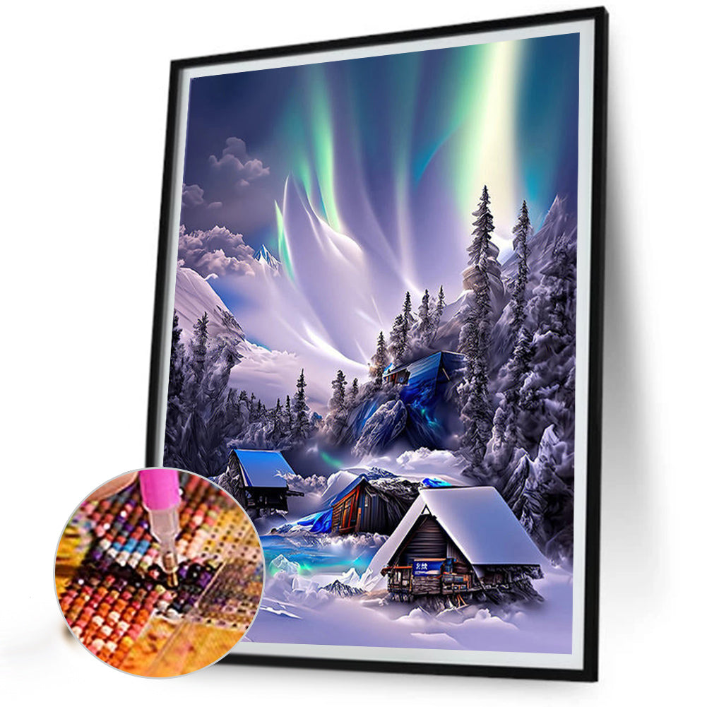 Polar Cabin - Full Round AB Drill Diamond Painting 40*55CM