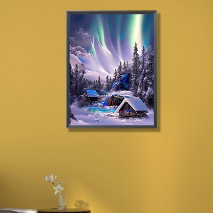 Polar Cabin - Full Round AB Drill Diamond Painting 40*55CM