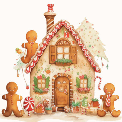 Christmas Cookie House - Full Round Drill Diamond Painting 30*30CM